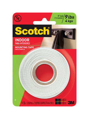 TAPE 3M INDOOR DBL SIDED 1/2X75"