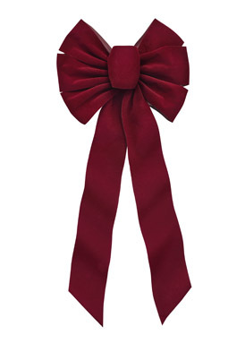 BOW VELVET BURGUNDY 22"