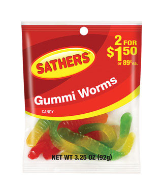 GUMMI WORMS 3.25 OZ