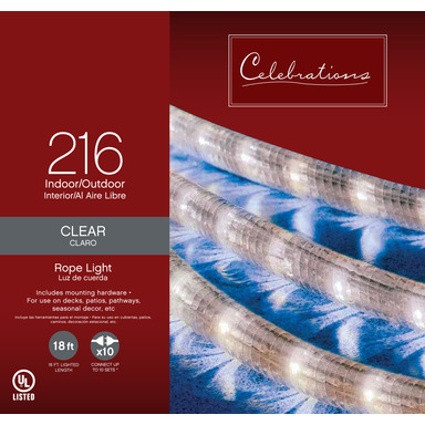 ROPE LIGHT 18' CLEAR