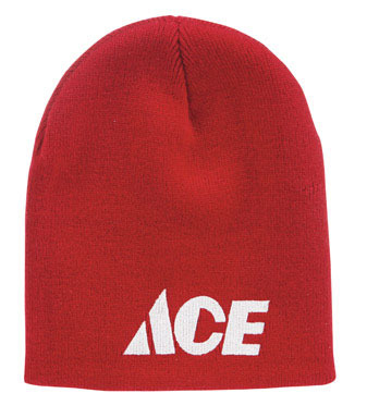 KNIT BEANIE W/LOGO RED