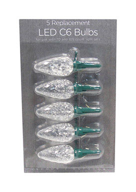 REPLC LED BULB C6 WHT5PK