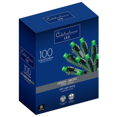 100CT Micro Green String Lights