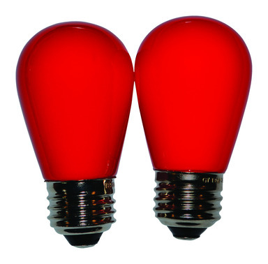 LED S14 BULB 2PK RED