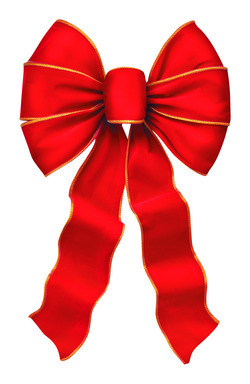 RED VELVET GOLD EDGE BOW