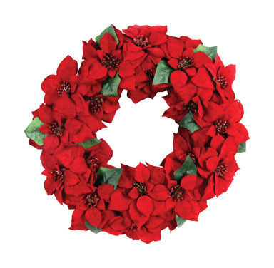 POINSETTIA WREATH 24"