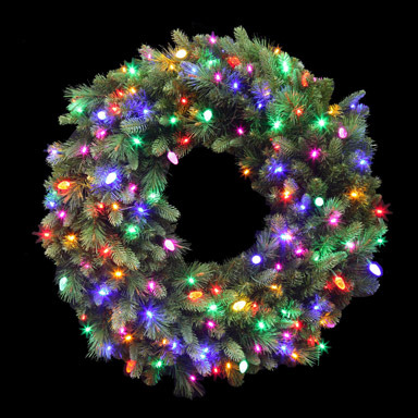 PRELIT WREATH MULTI 36"