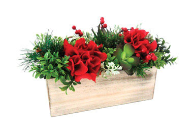 HYDRANGEA W/WOOD POT