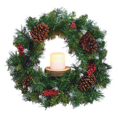 WREATH-FLAMELESS CANDLE