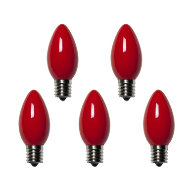 BULB CERAMIC C9 RED 25PK