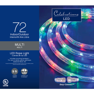 9' LED MC Rope Christmas Lights