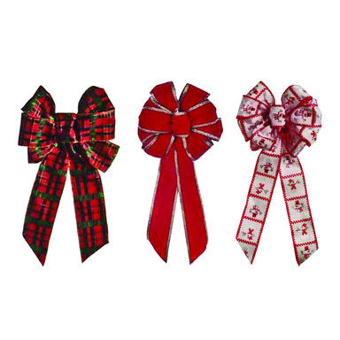 PLAID WIRE BOW 14" ASST