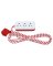 Ge Power Strip 3-out 8' Red/wht