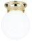 Westinghouse 7-1/4 in. H X 6 in. W X 6 in. L Polished Brass White Ceiling Light