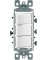 Leviton Decora 15 amps Single Pole Rocker Triple Combination Switch White 1 pk