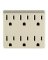 IVORY 6 OUTLET 3 PRONG ADAPTER