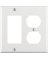 Leviton White 2 gang Thermoset Plastic Receptacle Wall Plate 1 pk