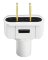 WHITE PLASTIC 2 PRONG MALE PLUG