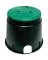NDS 12-7/8 inch  W X 11-5/8 inch  H Round Valve Box with Overlapping Cover Black/Green