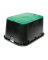 NDS 25-3/4 inch  W X 12 inch  H Rectangular Valve Box with Overlapping Cover Black/Green
