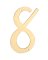 HOUSE NUMBER 8 GOLD 4"