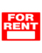 For Rent Sign Red 18X24"