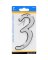 Hillman 4 in. Reflective Silver Plastic Nail-On Number 3 1 pc