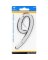 Hillman 4 in. Reflective Silver Plastic Nail-On Number 9 1 pc