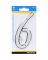 Hillman 4 in. Reflective Silver Plastic Nail-On Number 6 1 pc