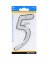 Hillman 4 in. Reflective Silver Plastic Nail-On Number 5 1 pc
