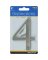 Hillman Distinctions 4 in. Silver Brushed Nickel Screw-On Number 4 1 pc