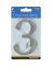 Hillman Distinctions 4 in. Silver Brushed Nickel Screw-On Number 3 1 pc