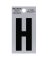 Hillman 2 in. Reflective Black Mylar Self-Adhesive Letter H 1 pc