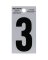 Hillman 2 in. Reflective Black Vinyl Self-Adhesive Number 3 1 pc