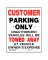 Sign Cust Parking 19x15"