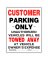 SIGN CUST PARKING 19X15"