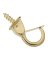 7/8" SAFETY CUP HOOK BRASS 2PK