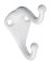 STD COAT & HAT HOOK WHITE 2PK