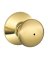 Schlage Plymouth Bright Brass Privacy Lockset ANSI Grade 2 1-3/4 in.
