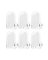 6pk 1" Clear Plastic Hook