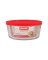 PYREX ROUND W/LID RED4C