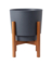 Planter Hpsn 16" W/ Stnd Charc