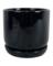 COVER POT CERAMIC BLK 6"