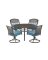 5PC Swivel Dining Set Peacock Bl