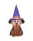 Inflatable Dog in Witch Hat