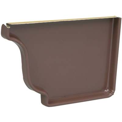 Spectra Metals 5 In. Aluminum Brown Right Gutter End Cap