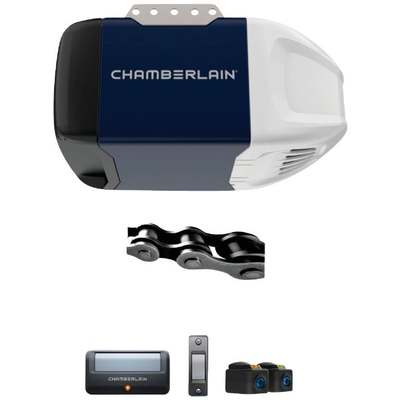 Chamberlain C2102 1/2 HP Durable Chain Drive Garage Door Opener with MED