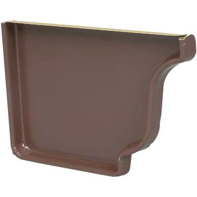 Spectra Metals 5 In. Aluminum Brown Left Gutter End Cap