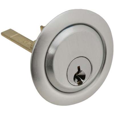 Prime-Line 5-Pin Brass Diecast Rim Cylinder Lock with Trim Ring