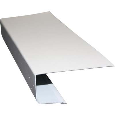 Klauer C Galvanized Steel Roof Edge Flashing with Hems, White